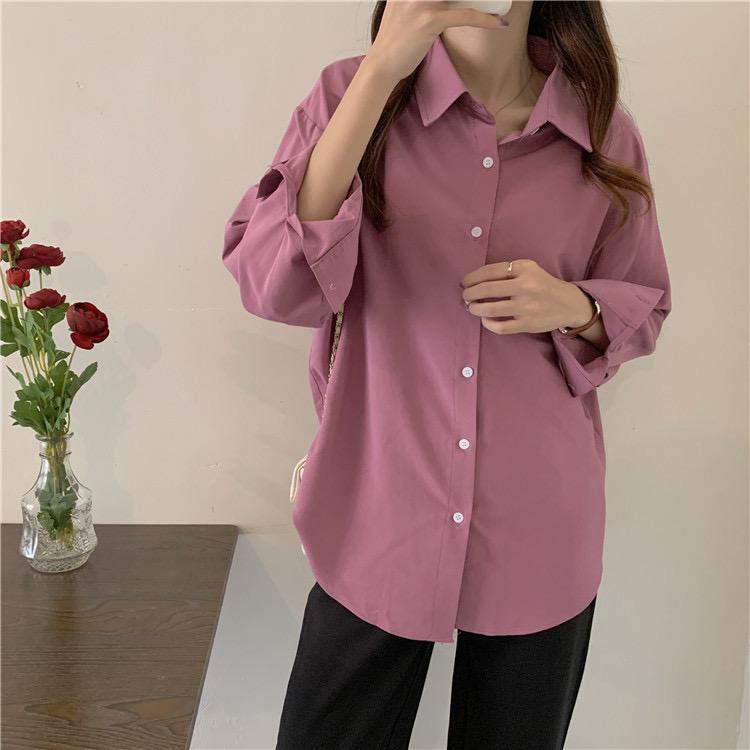 Blus Kemeja Oversize Wanita  Bahan Katun Toyobo Premium