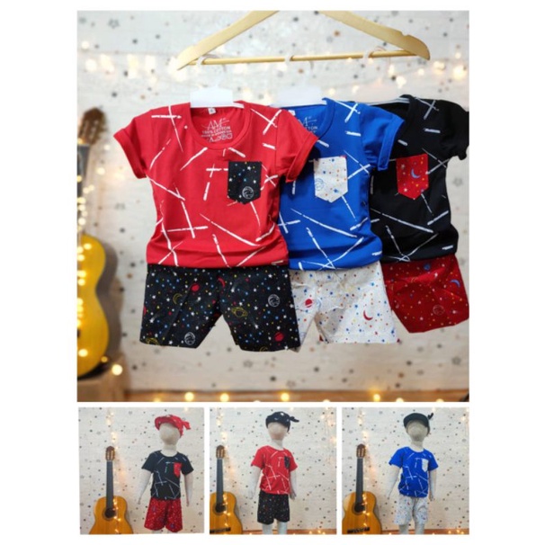 Setelan anak laki-laki&quot;Cool Boy&quot; Size 1-5th bahan Ducati Katun Spandek Premium