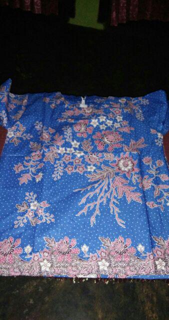 Blus Azizah Melati Dasar Warna Atasan Batik Sakura Cibulan Seragam Kerja Kantor Wanita Motif Floral