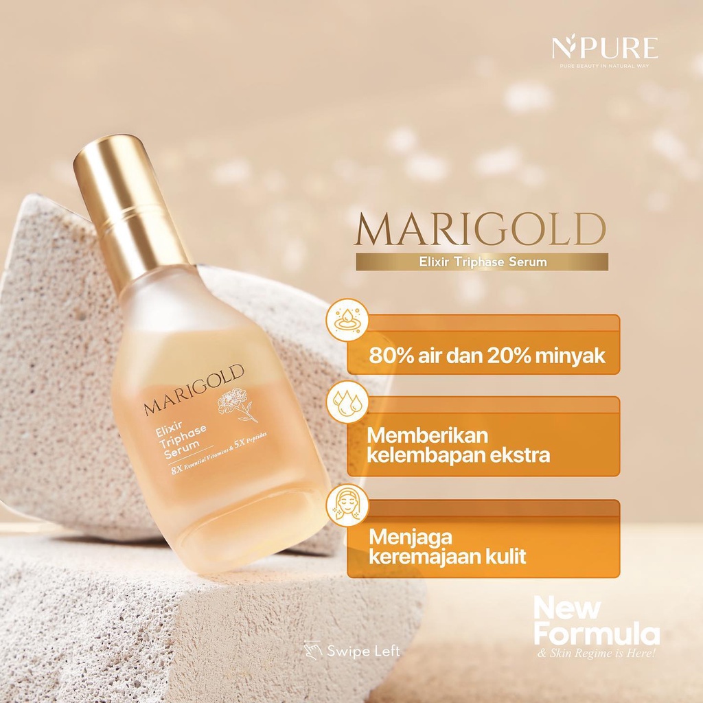 ✨AKU MURAH✨ NPURE MARIGOLD Elixir Triphase Serum 40ml // Serum Anti Aging BPOM NEW