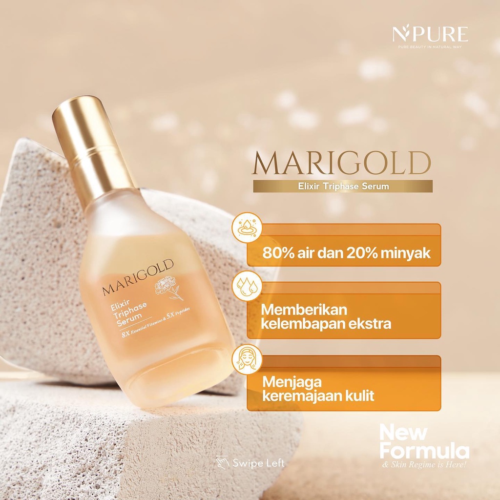 ✨ AKU MURAH ✨Npure Face Serum Marigold Elixir Triphase Serum (Anti Aging Face Serum)