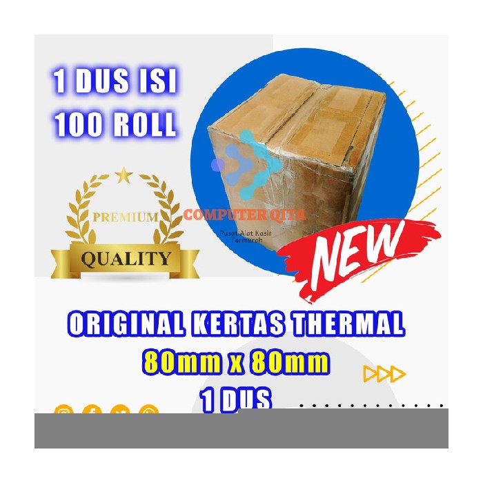 

Kertas thermal paper roll Kertas Termal 80 x 80 1 Dus terlaris