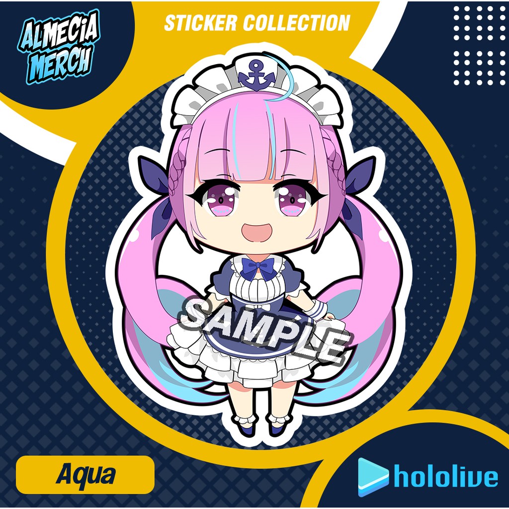 Sticker Hololive JP Minato Aqua / Stiker Vtuber Aqua Minato / Stiker laptop hp