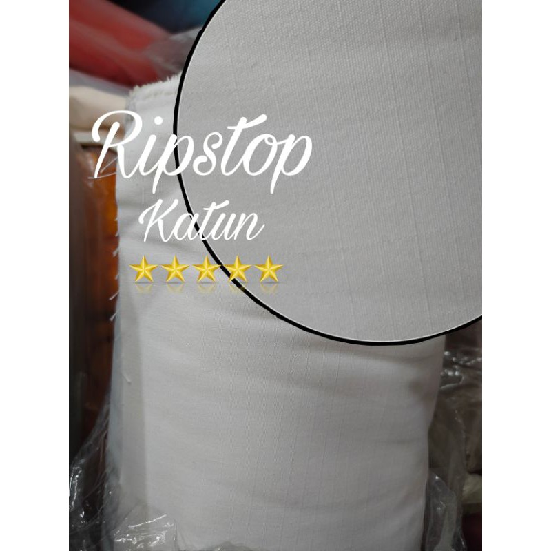 BAHAN KAIN RIPSTOP KATUN BROKENWHITE BW YARD GULUNGAN