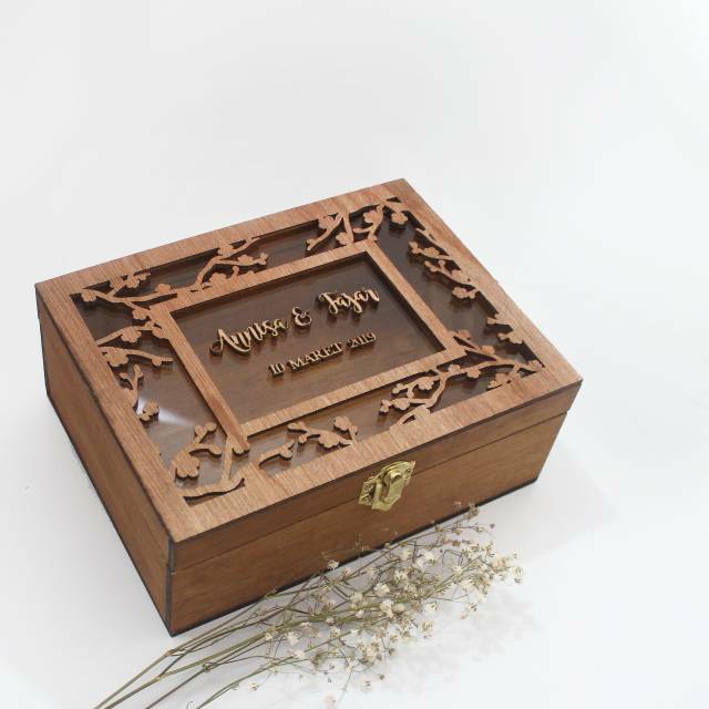 Kotak Kayu 20x15cm Ring Box Kotak Kayu Hampers Kotak Kayu 20x15cm Ring Box Kotak Kayu Hampers