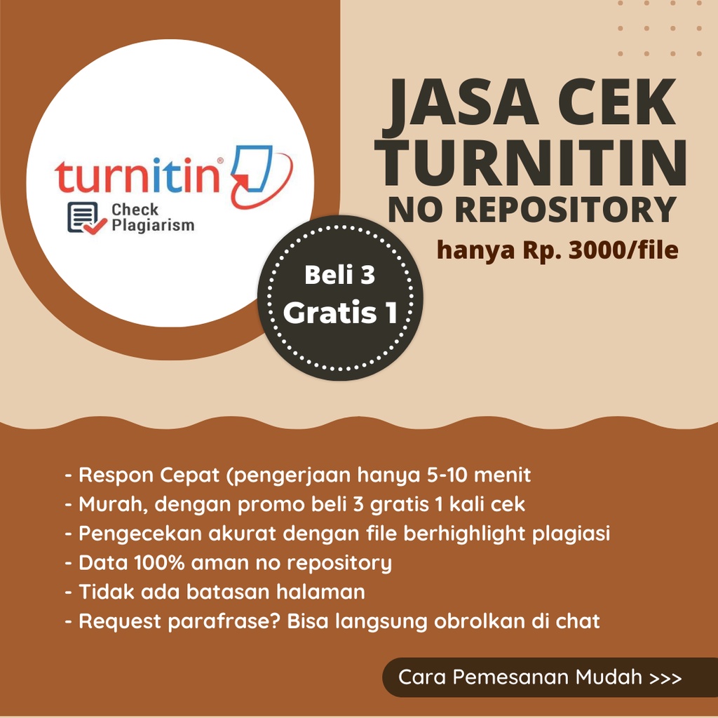 [FAST & TRUSTED] JASA CEK TURNITIN NO REPOSITORY