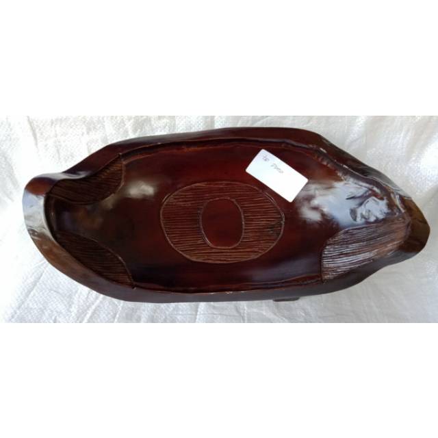 TEMPAT BUAH BENTUK KAPAL PERAHU BAHAN KAYU JATI UKURAN 36x18x13 cm - WADAH SAJI - DEKORASI RUMAH