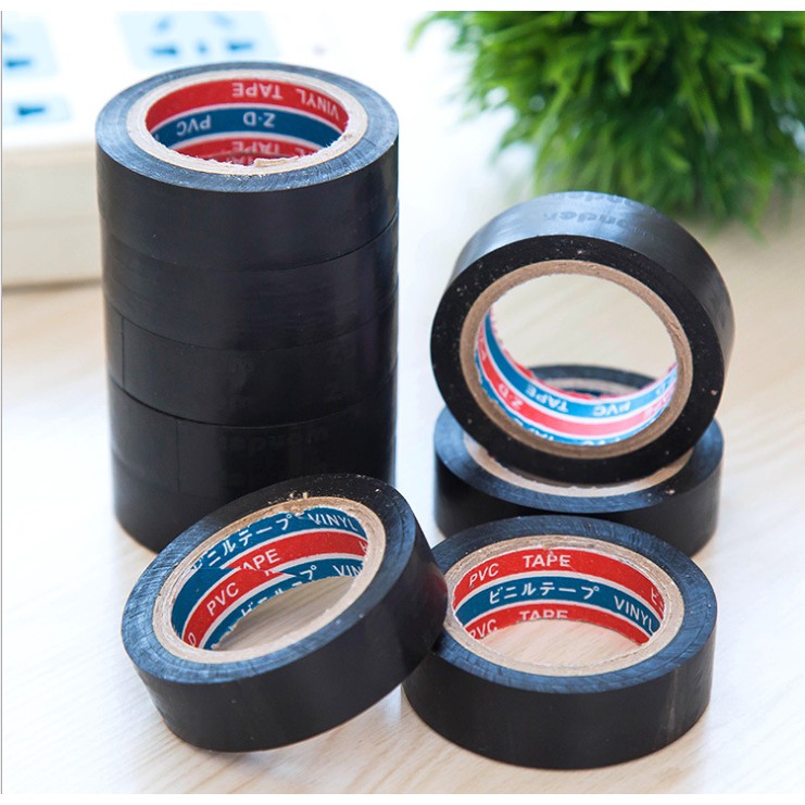 Isolasi Listrik Hitam 6meter Lebar 1.6cm Lakban Tape PVC Kuat Tahan