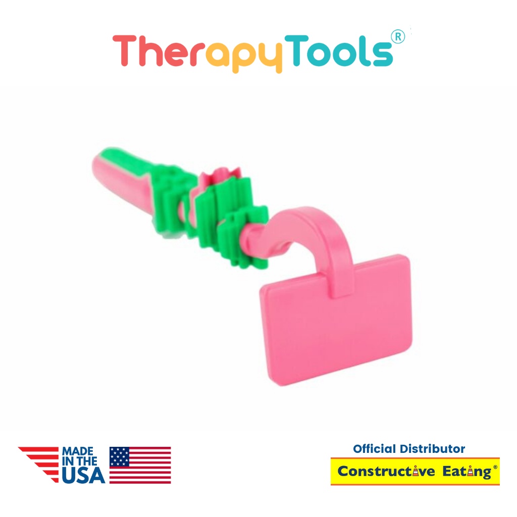 Constructive Eating - Garden Fairy Pusher, Alat latihan makan bentuk pendorong sambil bermain tipe peri taman pendamping sendok garpu made in USA - Therapy Tools