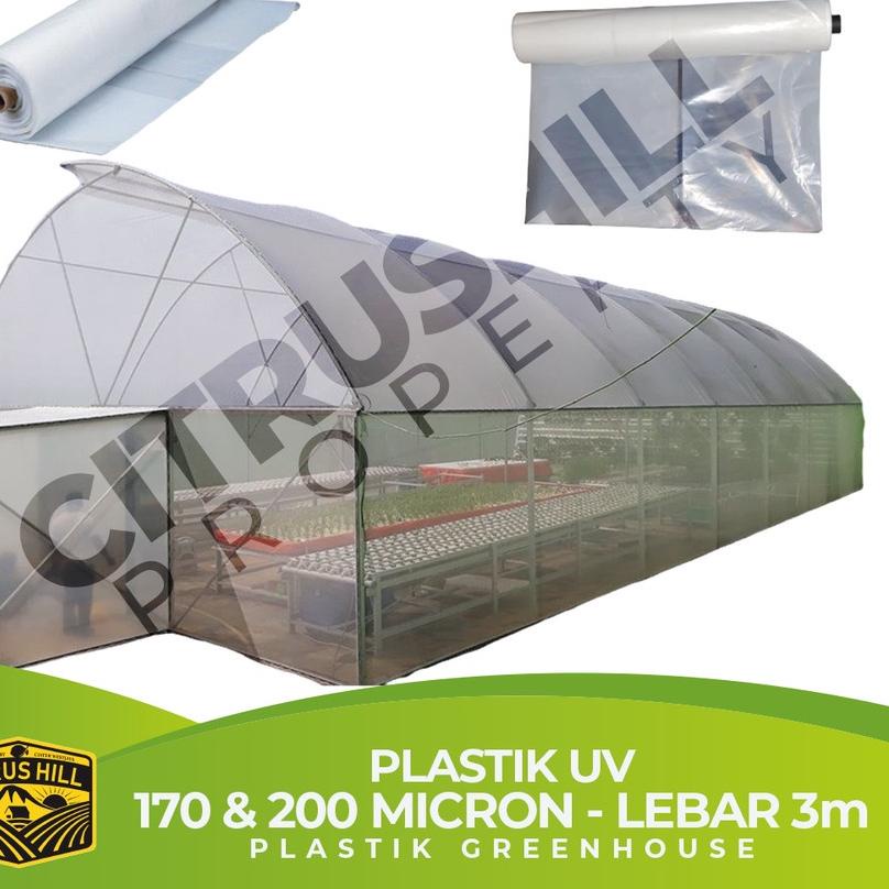 PLASTIK UV GREENHOUSE 200 micron TEBAL HIDROPONIK UNTUK KOLAM IKAN ANGGUR ATAP GREENHOUSE - LEBAR 3 