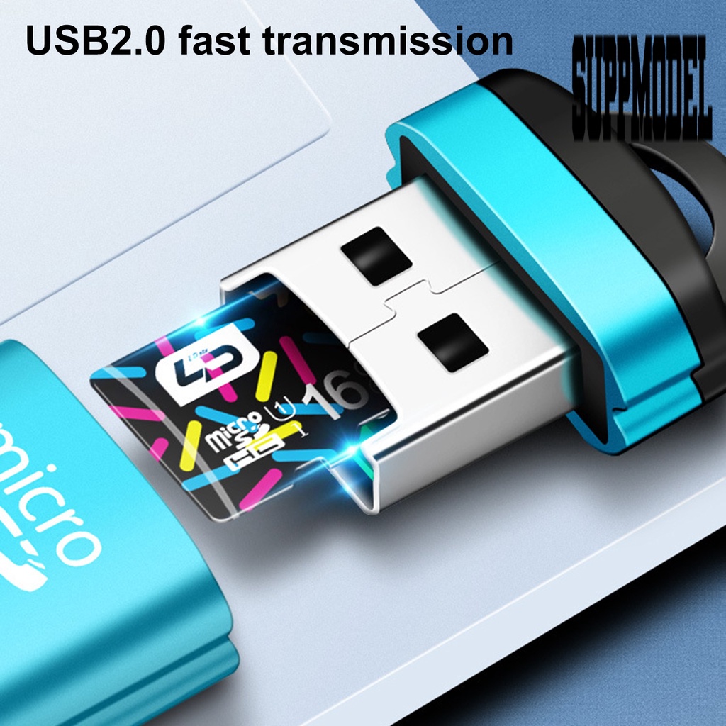 &lt; Suppmodel Card Reader USB TF Portable Bahan Aluminum Alloy Dengan Gantungan Kunci