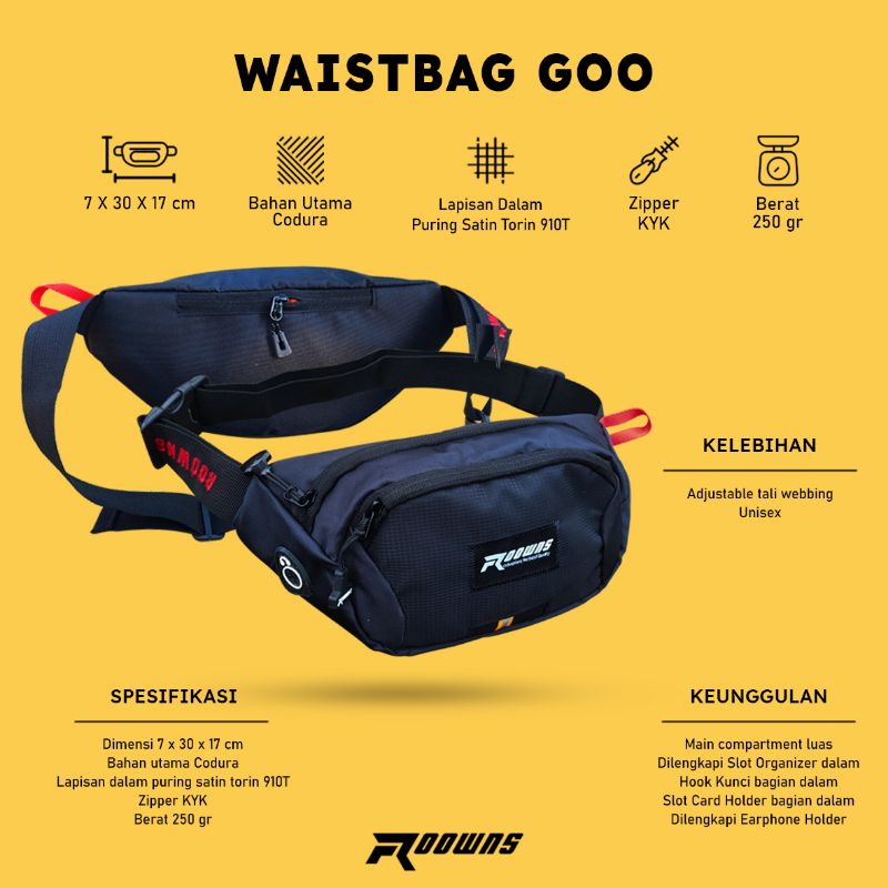 Tas Selempang Waistbag Tas Pinggang Pria Roowns Goo Htm