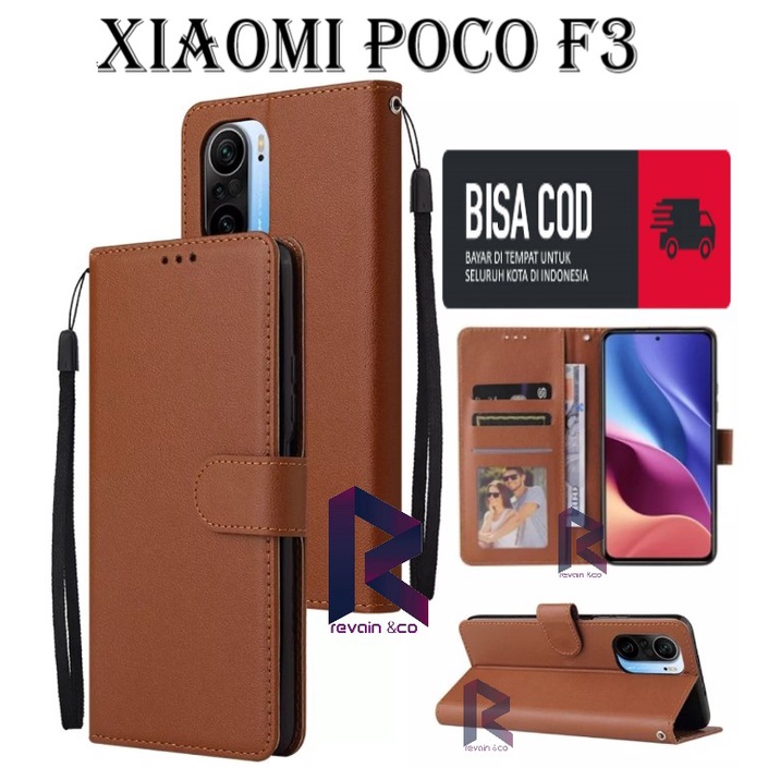 CASING XIAOMI POCO F3 FLIP WALLET LEATHER KULIT PREMIUM SARUNG BUKA TUTUP FLIP CASE XIAOMI POCO F3