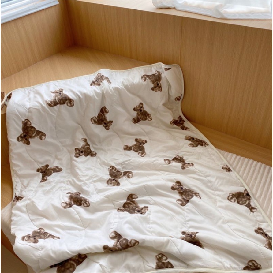 Selimut Aesthetic motif teddy bear /Selimut Premium Korea/ Selimut anak
