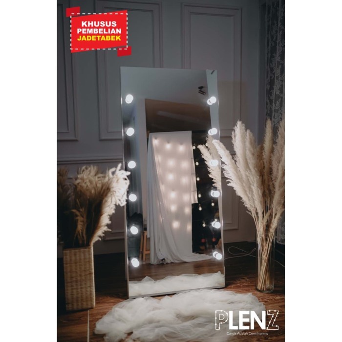 Cermin Lampu Full Body Vanity Mirror Standing LED 180cmx80cm