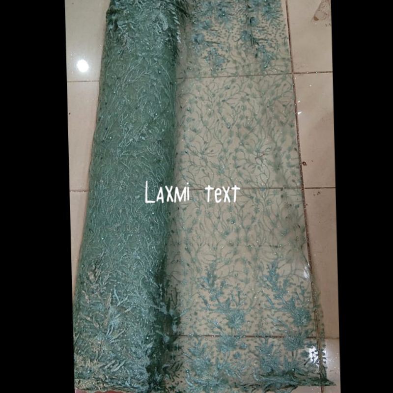 Promo kain Tile renda atas bawah /bahan Tulle mutiara tumpal/TERBARU