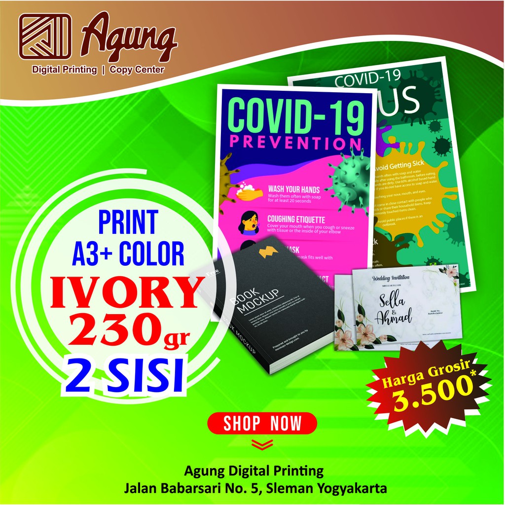 

KERTAS IVORY ATAU ART CARTON 230gsm ( 2 Muka ) UKURAN CETAK A3+ 32 x 48 cm