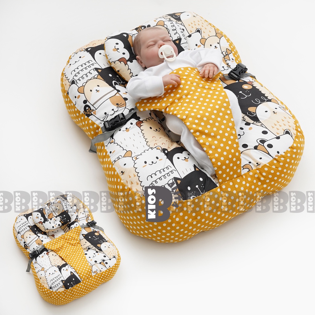 [FREE PACKING TAS SERUT] Sofa Bayi Jumbo Multifungsi Kasur bayi Dengan Gesper Sabuk Pengaman Free Bantal Peyang Baby / Kasur Bayi + FREE Bantal Peyang Bayi