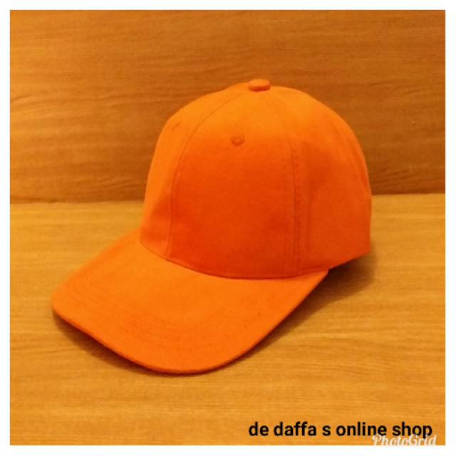 Topi Baseball dewasa polos ORANGE  pria wanita Casual sport - ORANGE