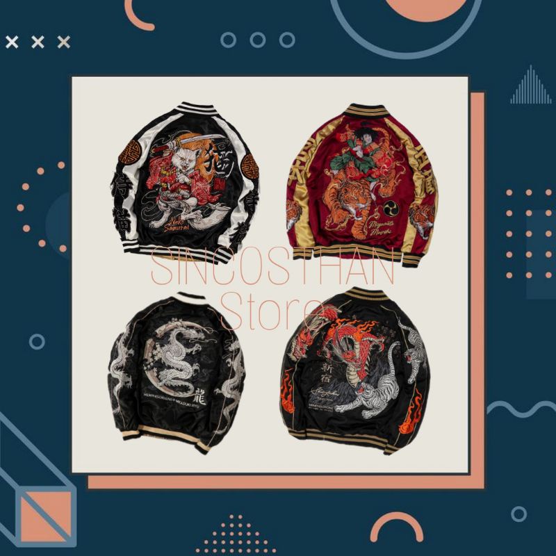 MEMPHISORIGINS MEMPHIS ORIGINS SUKAJAN JACKET - MUSASHI , NEKOSAMURAI , RYU , SHINJUKU