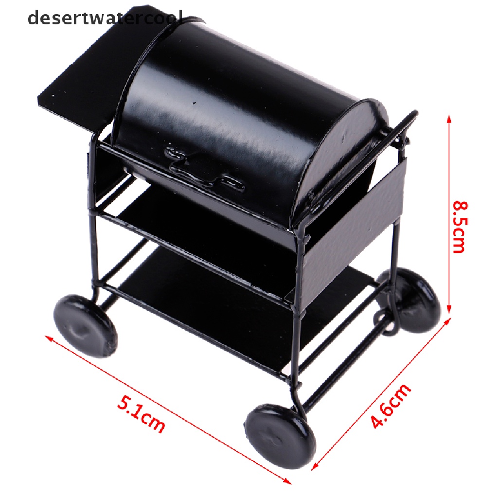 Deid Mainan Miniatur Panggangan BBQ Mini Warna Hitam 7cm Untuk Aksesoris Rumah Boneka 1 / 12