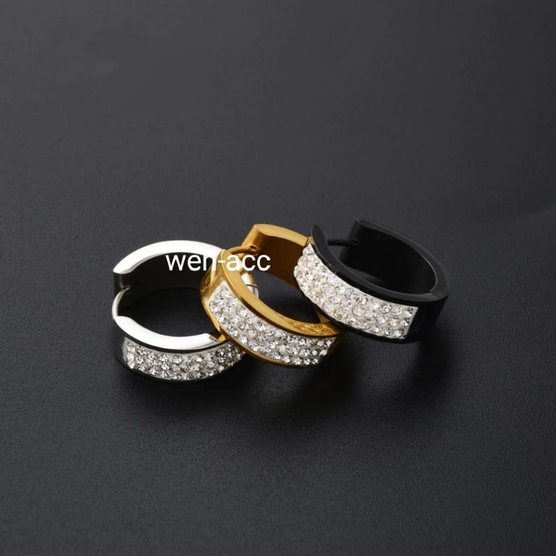 Anting Titanium Anting Permata Anting Emas Silver dan Hitam