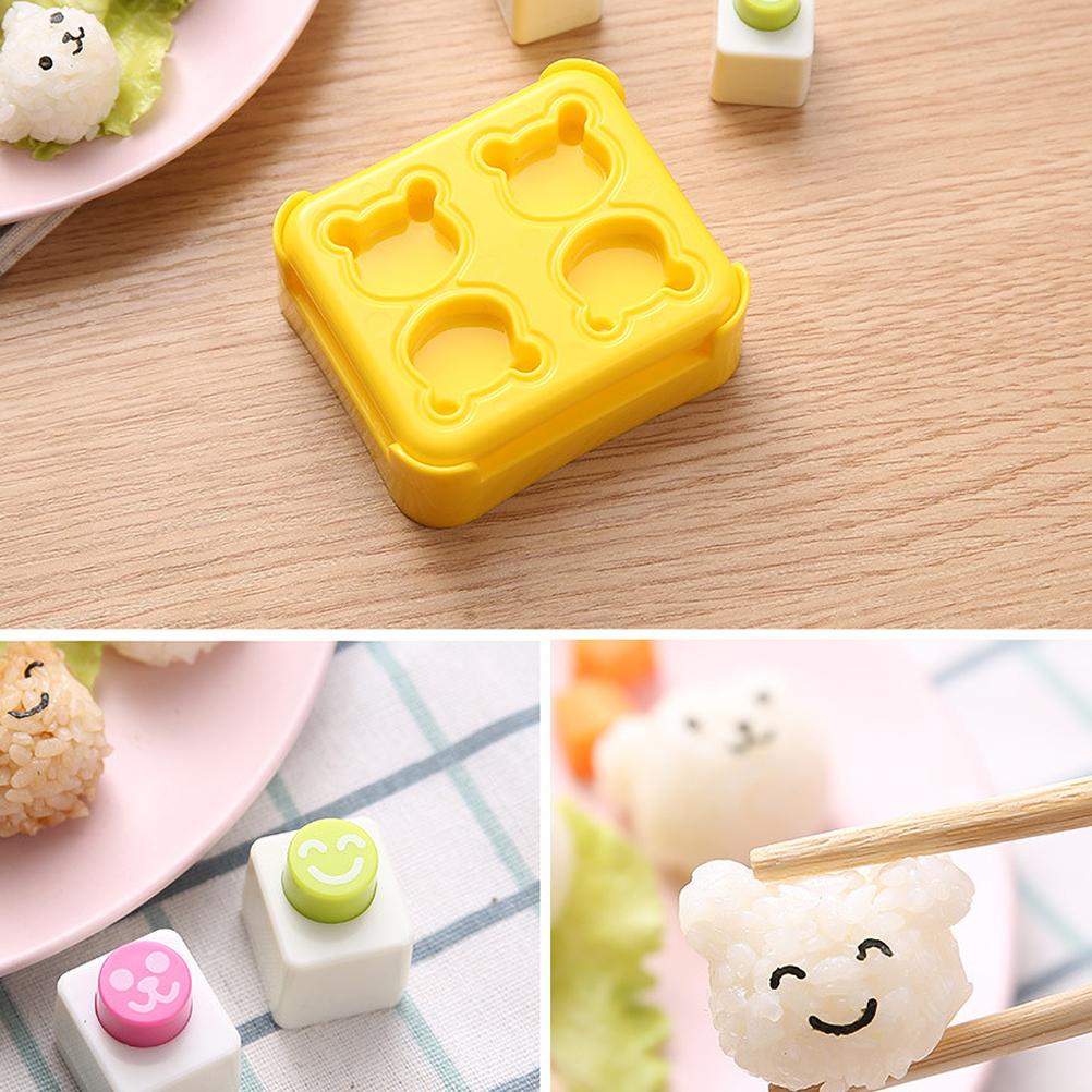 [house2020]Rice Ball Mold Sushi Embossing Mold Cute Bear Rice Ball Mold for Home Kitchen