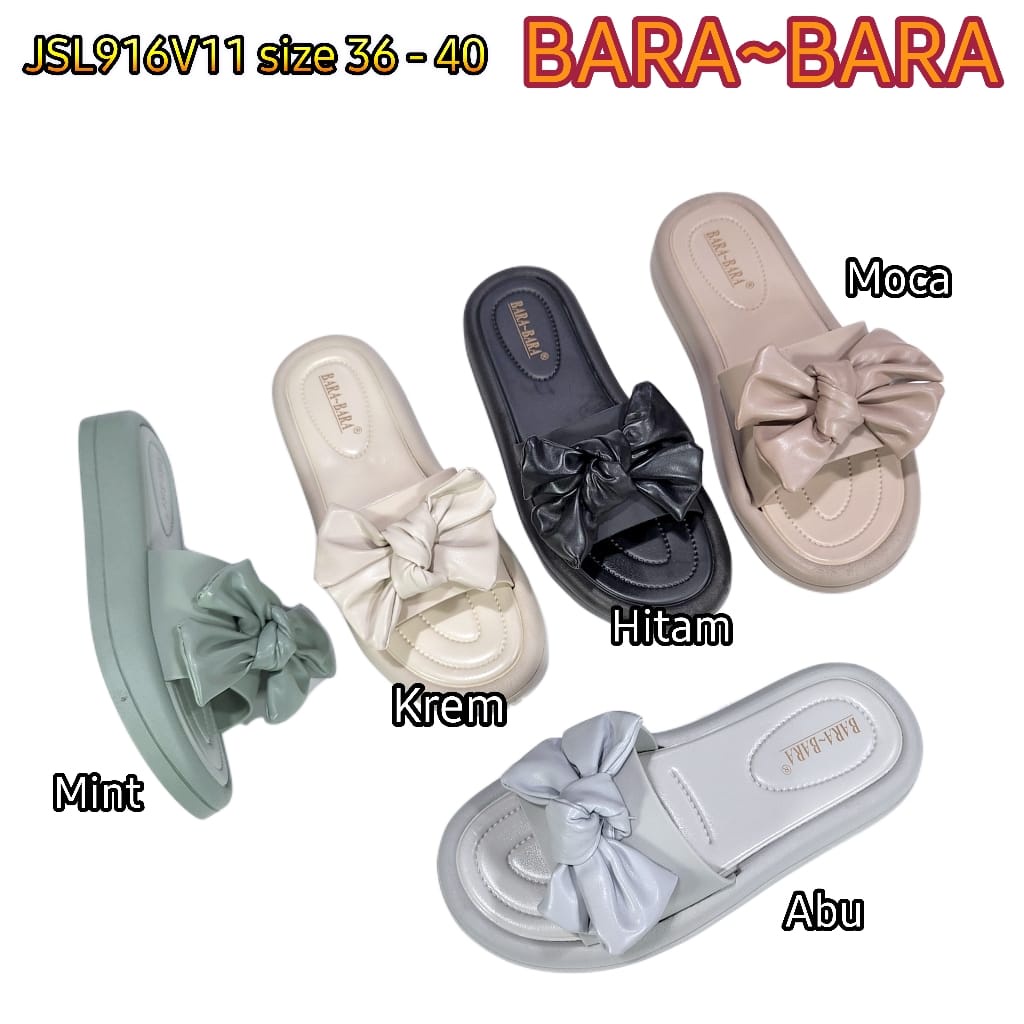 BARA BARA ORIGINAL jelly sandal karet empuk murah wanita selop import barabara cewek JSL916V11