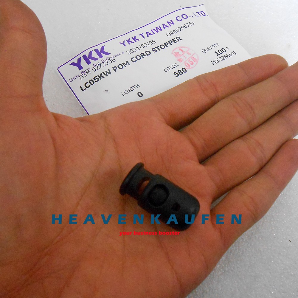 Stopper Tali Cord Stopper YKK Hitam Poly Acetal Untuk Tali Diameter 3 s/d 5 mm Bagus Kualitas Tinggi