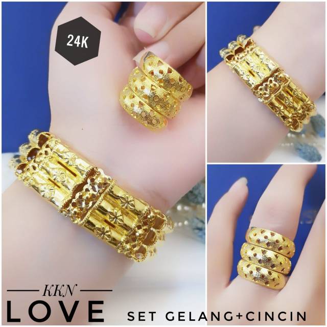 Xuping set peehiasan lapis emas 24k 1010h