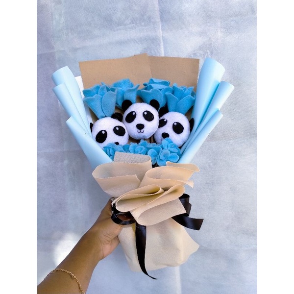 BUKET WISUDA,BONEKA PANDA,FLORIST,KADO UNIK