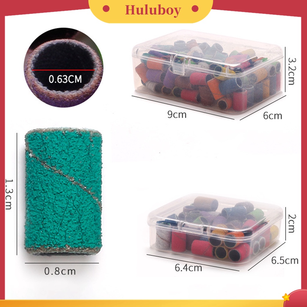 Huluboy Huluboy♡ 50 / 100Pcs Ring Amplas Poles Kuku Elektrik Warna Campur Untuk Manicure