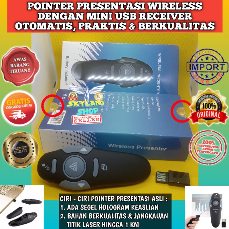 LASER POINTER PRESENTASI WIRELESS TERBAIK COCOK UNTUK PRESENTASI POINTER REMOTE CONTROL LASER MERAH