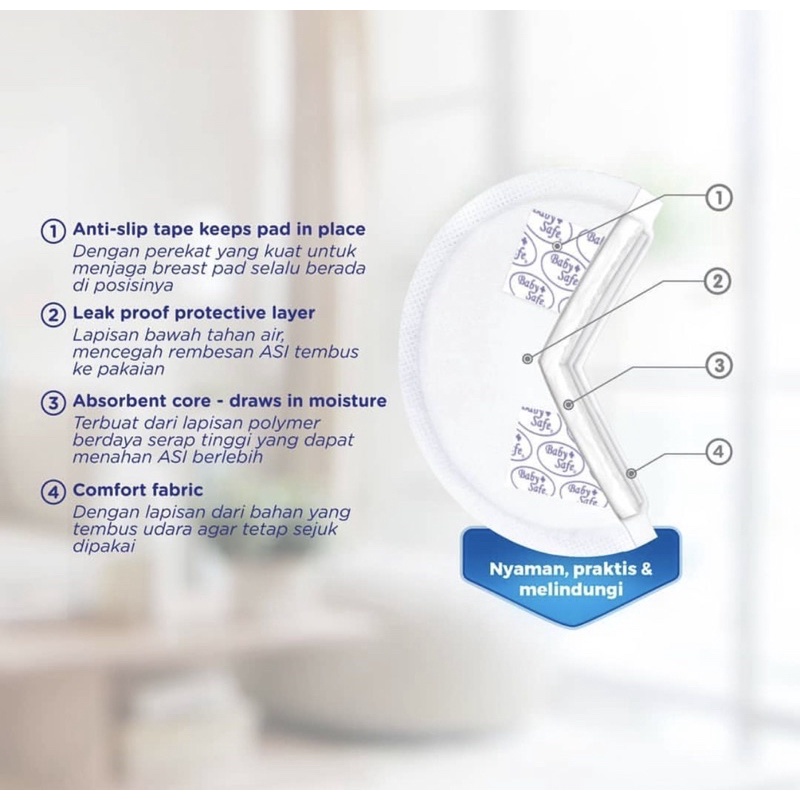 Baby Safe Breast Pad BP012/Penyerap Asi isi 12/Breast pad slim isi 16
