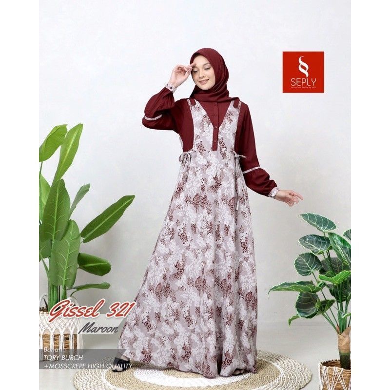 DRESS GISSEL 321 MAROON GAMIS BY SEPLY