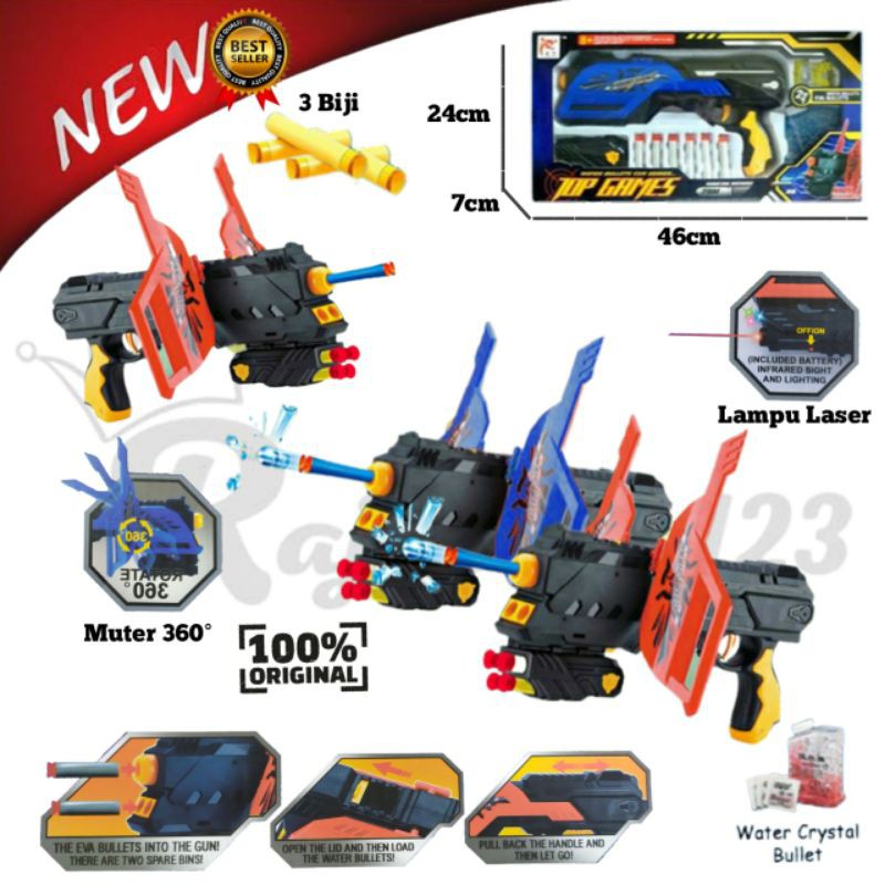 Mainan Anak Tembakan Peluru Busa Water Crystal Bullet (Peluru Jeli) (Tidak Ada Lampu Laser)
