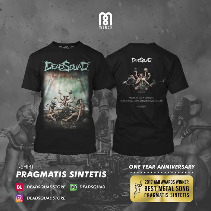 T-SHIRT DEADSQUAD - PRAGMATIS SINTETIS - HITAM, S