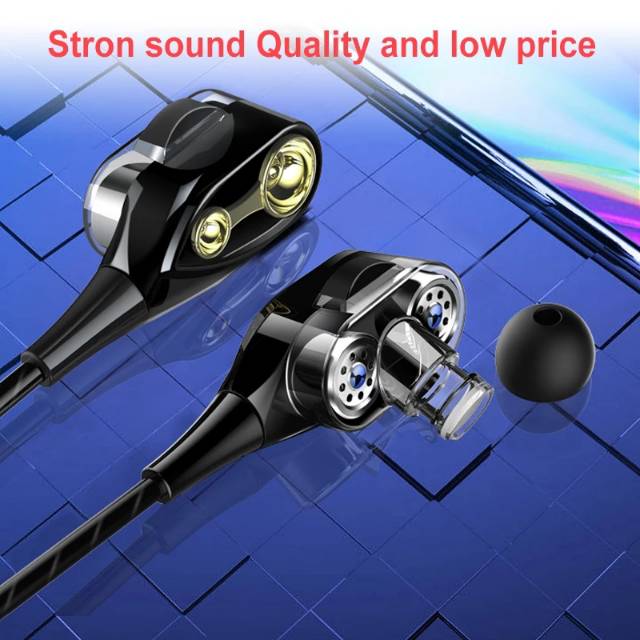 Headset Earphone In Ear Mega Bass Ori -Handsfree Stereo Mic Full Bass Original