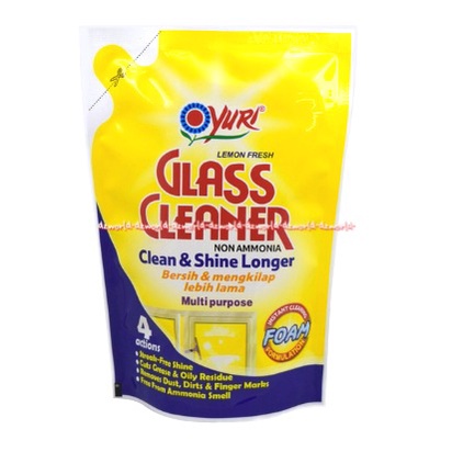 Yuri Glass Cleaner 410ml Foam Clean &amp; Shine Longer Cairan Pembersih Kaca Bersih Mengkilap Yurri Busa Membersihkan Kaca