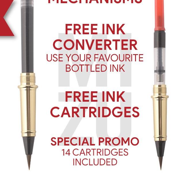 

Banyak Peminat MIZU KONBO 2in1 Redwood Fountain Pen & Fude Maobi Calligraphy Brush ....