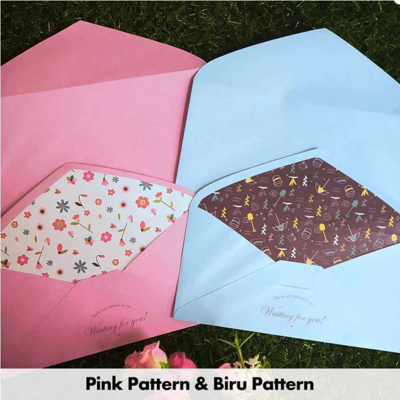 

Amplop Surat / Kartu Ucapan / Wedding - Pink Pattern & Biru Pattern