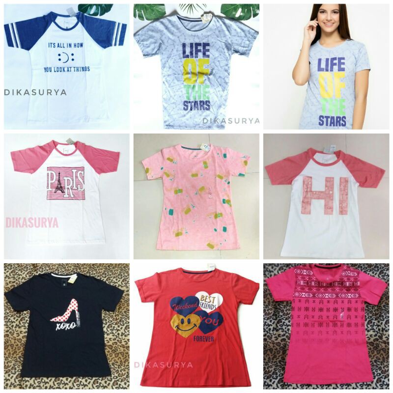 PROMO 12.12 BIRTHDAY SALE TZONE CEWEK LENGAN PENDEK SIZE M L BRANDED MATAHARI T ZONE KAOS WANITA