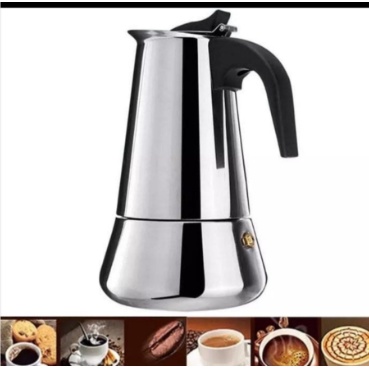 EXPRESSO MAKER MOKA POT STAINLESS 6 CUP COFFEE KOPI.