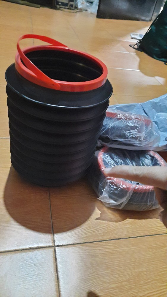 Auto Round Leak-proof Folding Storage Bin Car Portable Telescopic Trash Can Mini Household Outdoor Retractable Water Bucket 4l
