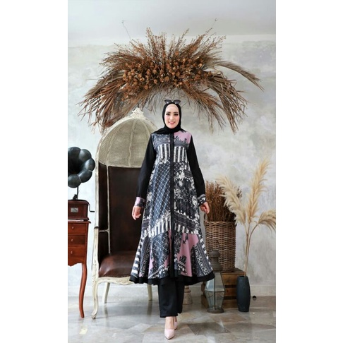 TERLARIS Set Tunik Dilara Abstrak ORI GLZ
