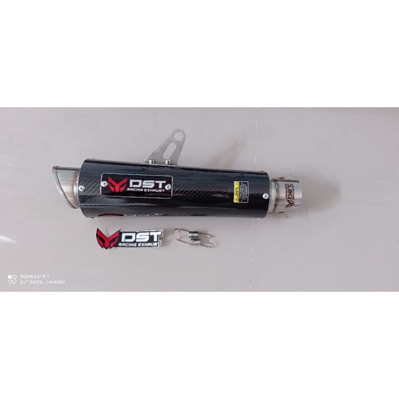 Knalpot racing original DST Racing M1 long carbon inlet 50mm silincer only knalpot motor racing universal-1