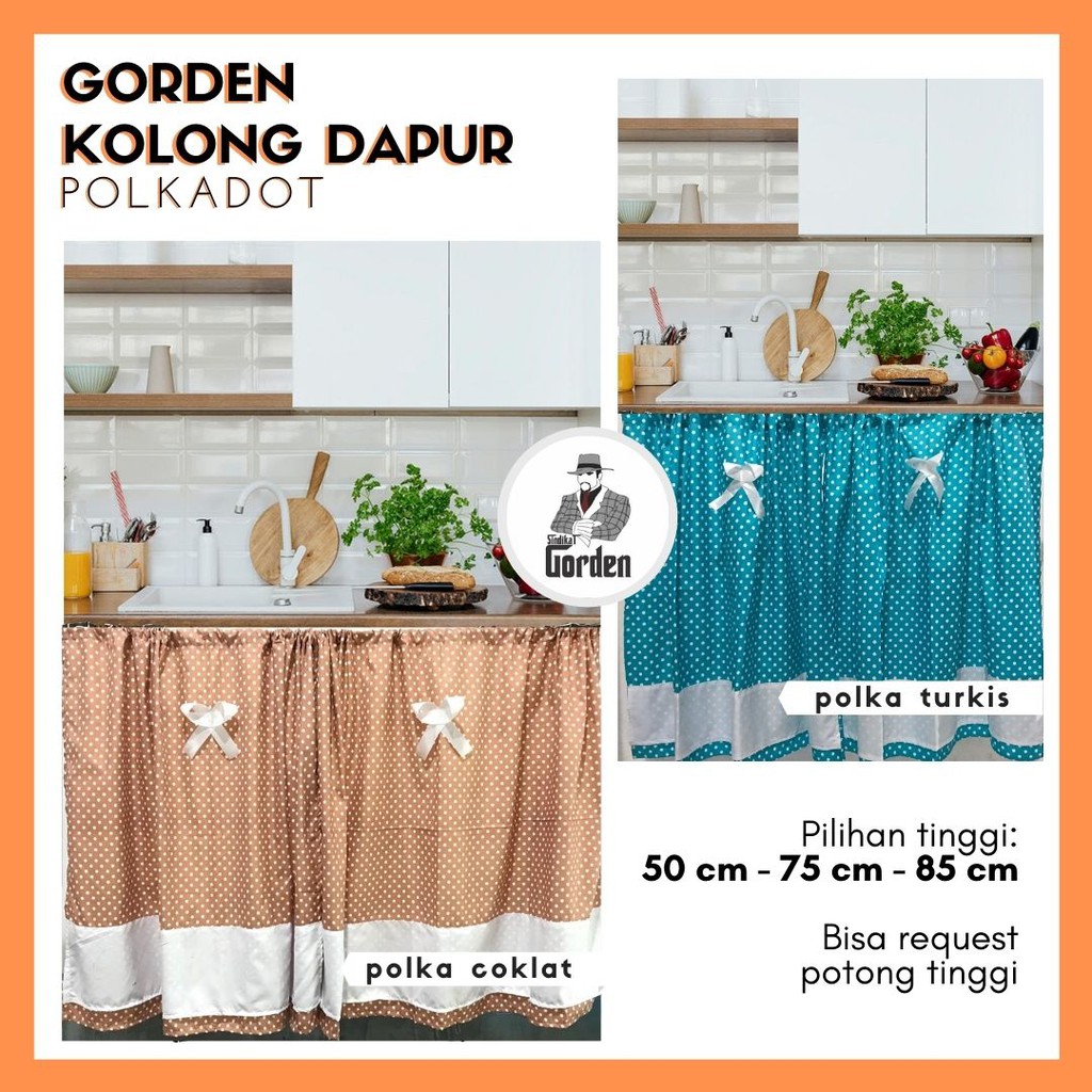 Gorden kolong dapur spesial polkadot