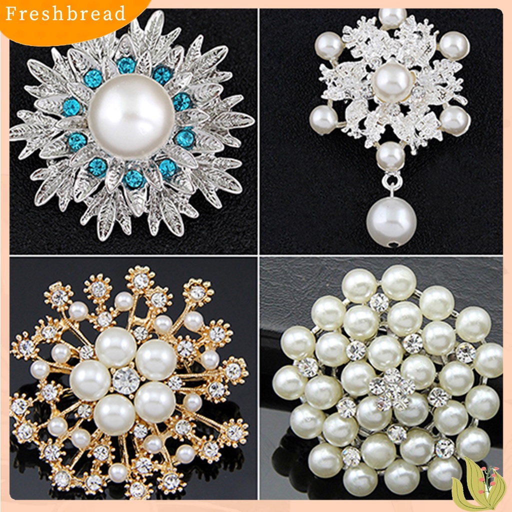 [ TERLARIS]Breastpin Elegant Easy Matching Alloy Flower Faux Pearls Women Brooch Pin for Dating