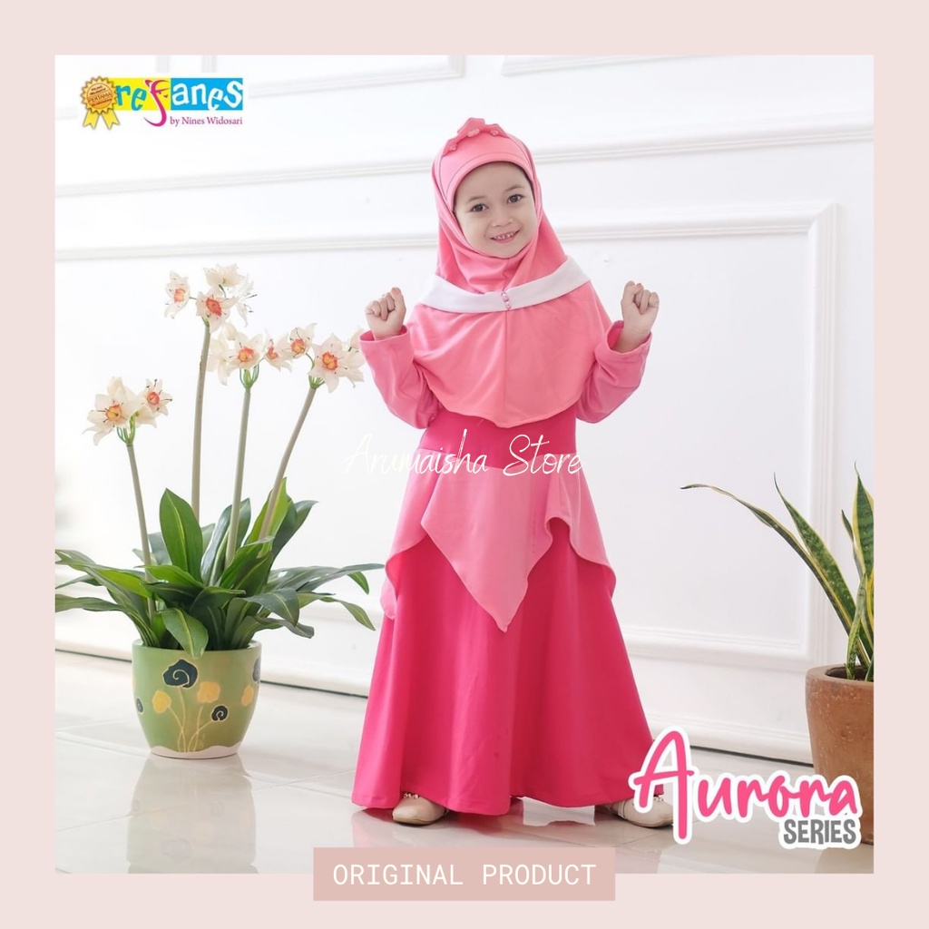 REFANES Gamis Anak Karakter Aurora Dress Gaun Pesta Mulim Muslimah Usia 3 5 7 10 Tahun