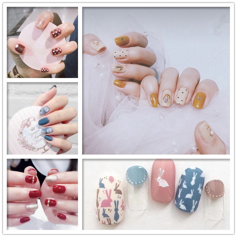 14Pcs / Set Stiker Kuku Motif Karakter Nail Sticker Glitter Motif Karakter Kuku